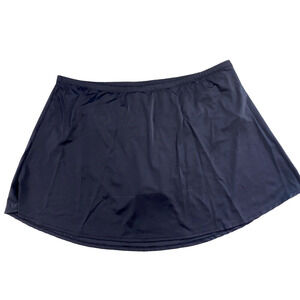 Swimsuits For All Swim Bottoms Womens Plus 32 Solid Black Skirted Lined Skort